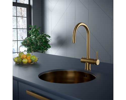 Смеситель PAULMARK HELLER He213218-BG, (золото/брашированное золото)