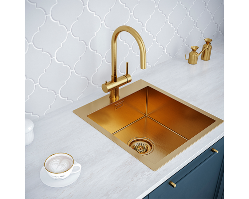 Смеситель PAULMARK HELLER He213218-BG, (золото/брашированное золото)