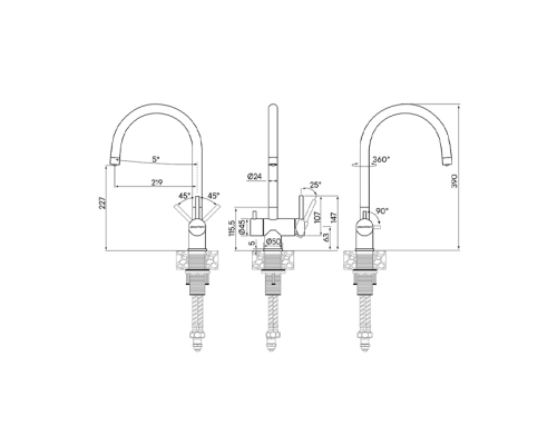 Смеситель PAULMARK HELLER He213218-BG, (золото/брашированное золото)