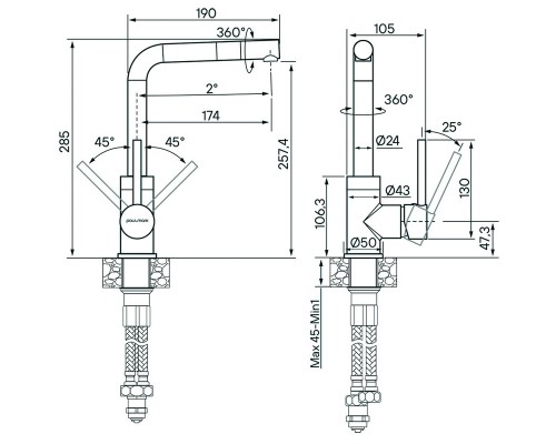 Смеситель PAULMARK HONNER Ho212018-431TW (белый/белый матовый)