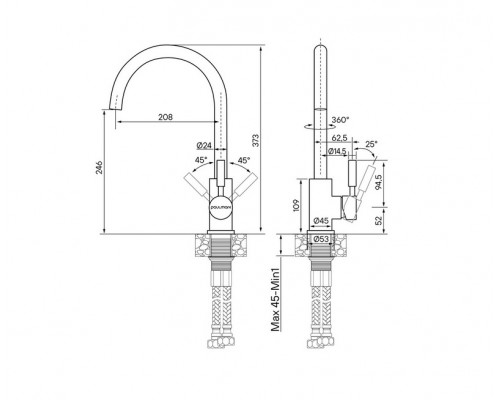 Смеситель PAULMARK HOLSTEIN Ho212063-402 (серый/серый металлик)