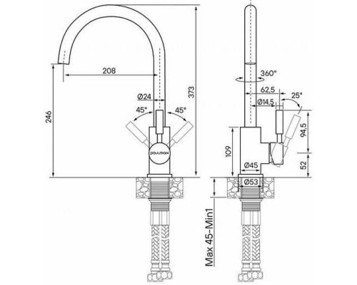 Смеситель для кухни Holstein, песочный , Ho212063-302, Paulmark