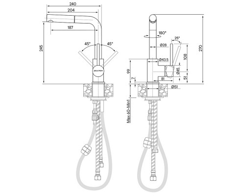 Смеситель PAULMARK KASSEL Ka214311-308 (черный)
