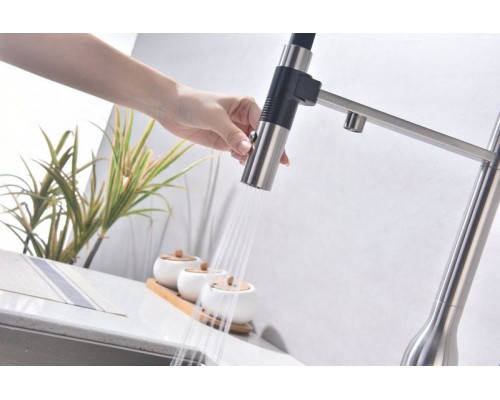 Смеситель PAULMARK MAGNETO ONE Ma213188-BS, (стальной/брашированная сталь)