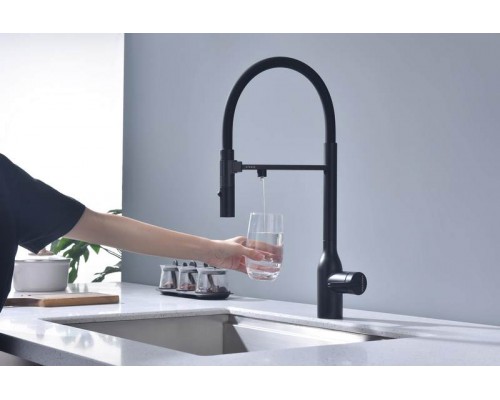 Смеситель PAULMARK MAGNETO ONE Ma213188-GM, (черный/вороненая сталь)