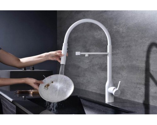 Смеситель PAULMARK MAGNETO ONE Ma213188-WH, (белый/белый матовый)