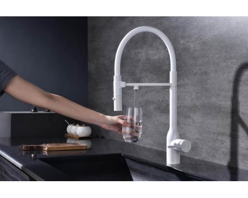 Смеситель PAULMARK MAGNETO ONE Ma213188-WH, (белый/белый матовый)