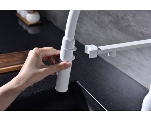 Смеситель PAULMARK MAGNETO ONE Ma213188-WH, (белый/белый матовый)