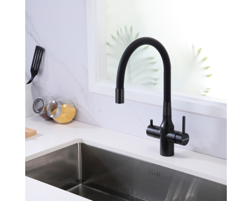 Смеситель PAULMARK SALIX Sa213419-418(BLM), (черный/черный металлик)