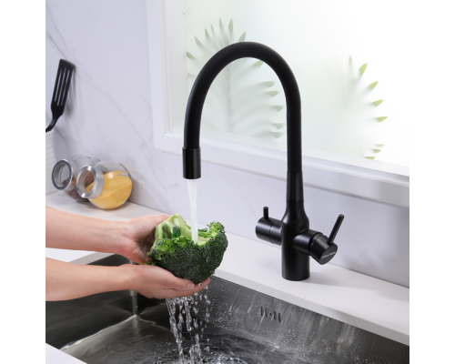 Смеситель PAULMARK SALIX Sa213419-418(BLM), (черный/черный металлик)