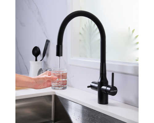 Смеситель PAULMARK SALIX Sa213419-418(BLM), (черный/черный металлик)