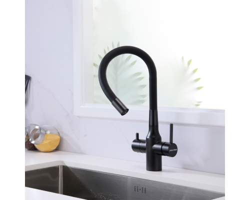 Смеситель PAULMARK SALIX Sa213419-418(BLM), (черный/черный металлик)