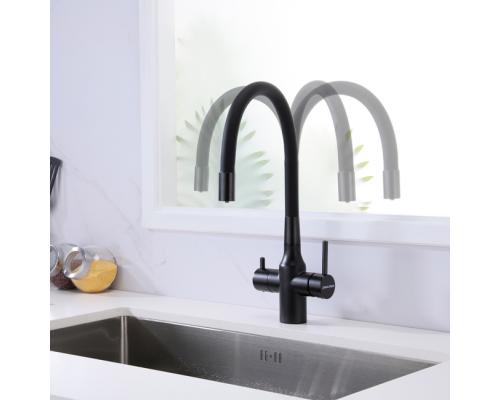 Смеситель PAULMARK SALIX Sa213419-418(BLM), (черный/черный металлик)