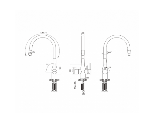Смеситель PAULMARK SALIX Sa213419-418(BLM), (черный/черный металлик)
