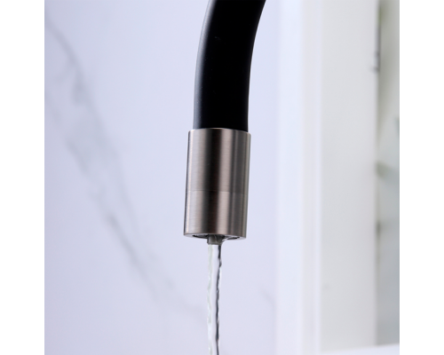 Смеситель PAULMARK SALIX Sa213419-GM, (черный/вороненая сталь)