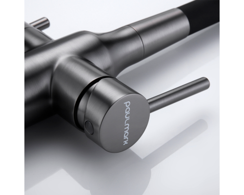 Смеситель PAULMARK SALIX Sa213419-GM, (черный/вороненая сталь)