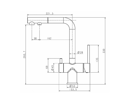 Смеситель PAULMARK SERPENTINE Se213222-401(AN), (черный/антрацит)