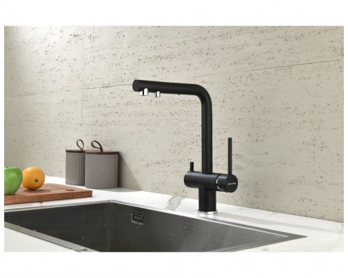 Смеситель PAULMARK SERPENTINE Se213222-418(BLM), (черный/черный металлик)