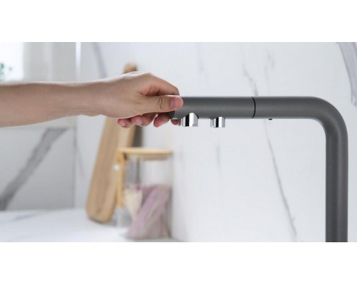 Смеситель PAULMARK SERPENTINE Se213222-GRM, (серый/серый металлик)