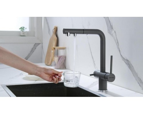 Смеситель PAULMARK SERPENTINE Se213222-GRM, (серый/серый металлик)