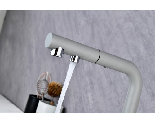 Смеситель PAULMARK SERPENTINE Se213222-GRS, (серый/серый дым)