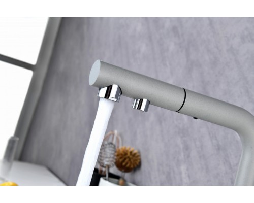 Смеситель PAULMARK SERPENTINE Se213222-GRS, (серый/серый дым)