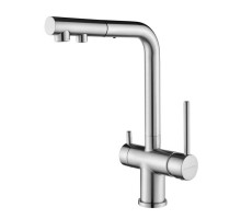 Смеситель PAULMARK SERPENTINE Se213222-NI(BS), (стальной/никель)