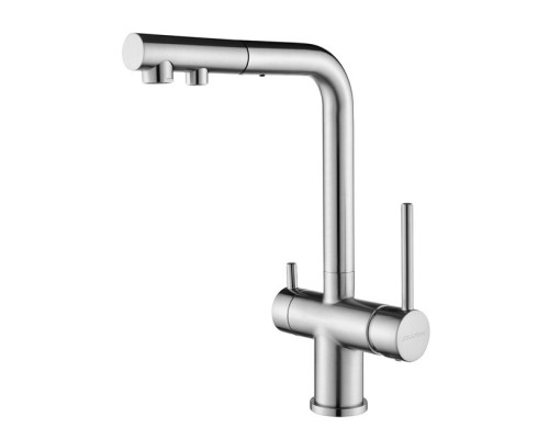 Смеситель PAULMARK SERPENTINE Se213222-NI(BS), (стальной/никель)