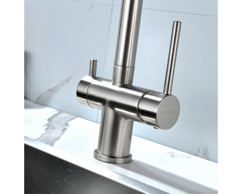 Смеситель PAULMARK SERPENTINE Se213222-NI(BS), (стальной/никель)