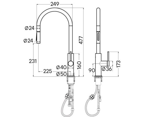 Смеситель PAULMARK SENSO Se215180-AN, (черный/антрацит)