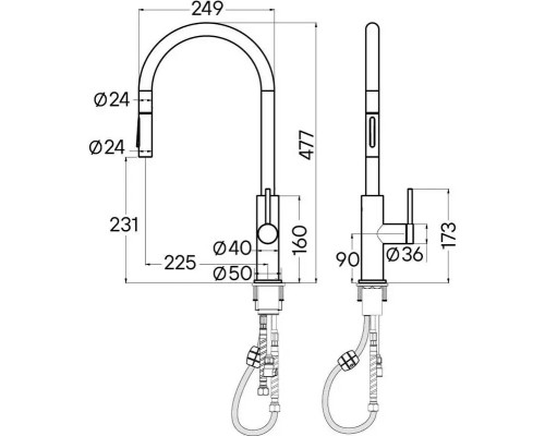 Смеситель для кухни Senso, светлое брашированное золото, Se215180-SBG, Paulmark