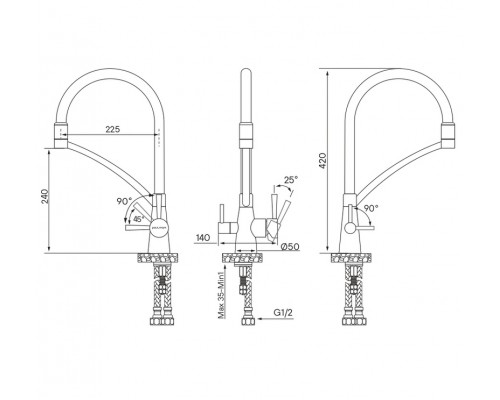 Смеситель PAULMARK SIEGEN Si213111-308, (черный)