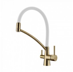 Смеситель PAULMARK SIEGEN Si213111-BRw, (бронза/белый)