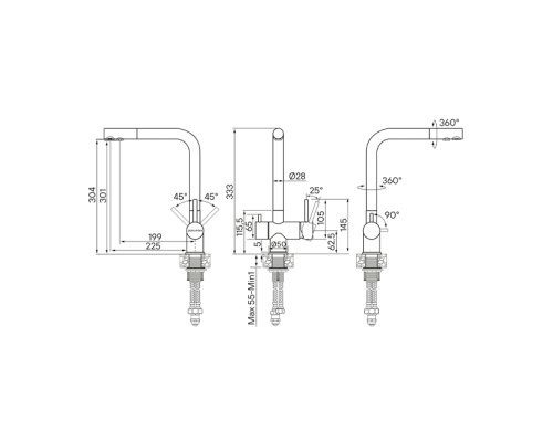 Смеситель PAULMARK SKALEN Sk213020-418, (черный/черный металлик)