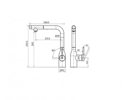 Смеситель PAULMARK VIPER Vi213105-GB, (черный/черный глянцевый)