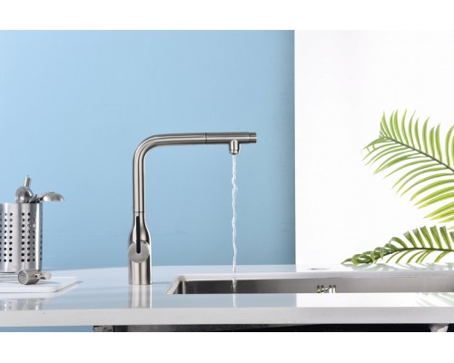 Смеситель PAULMARK VIPER Vi213105-NI(BS), (стальной/нержавеющая сталь)