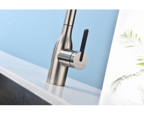 Смеситель PAULMARK VIPER Vi213105-NI(BS), (стальной/нержавеющая сталь)