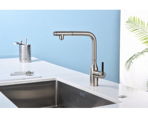 Смеситель PAULMARK VIPER Vi213105-NI(BS), (стальной/нержавеющая сталь)