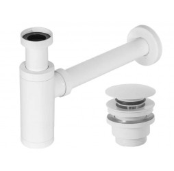 Сифон с донным клапаном клик-клаком универсальным Rea White A6952