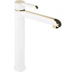 Смеситель для умывальника Rea Melia white gold B2709