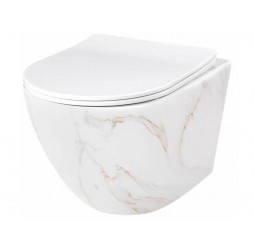 Унитаз подвесной Rea Carlos Flat Rimless Aiax Shiny C6385