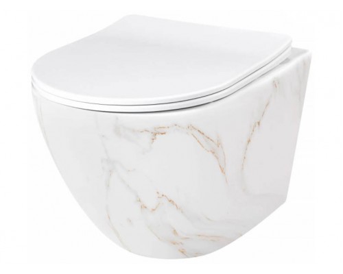 Унитаз подвесной Rea Carlos Flat Rimless Aiax Shiny C6385