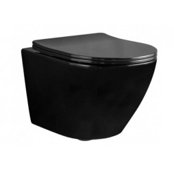Унитаз подвесной Rea Carlo Mini Rimless Black C8936