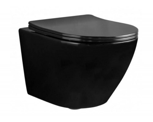 Унитаз подвесной Rea Carlo Mini Rimless Black C8936