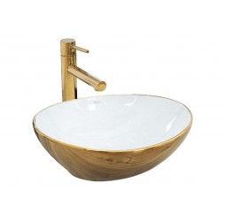 Умывальник Rea Sofia Gold White U0456