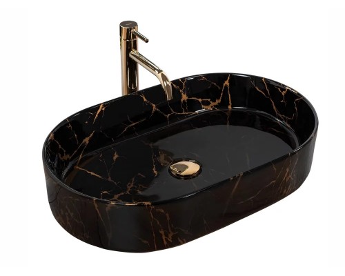 Умывальник Rea Nadia 60 Black Marble Shiny U0539