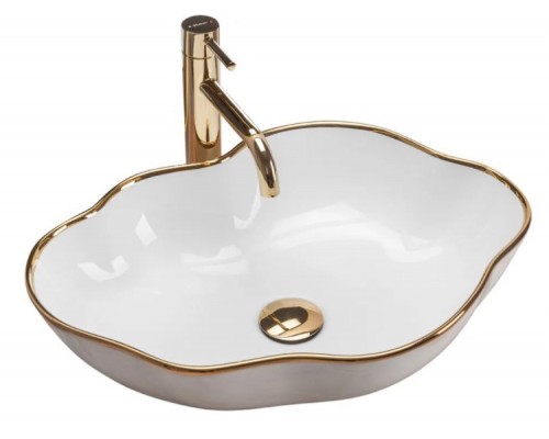 Умывальник Rea Pearl Gold Edge U0696