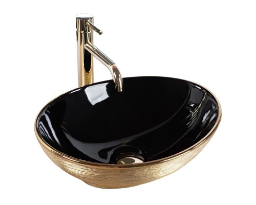 Умывальник Rea Sofia Black Gold Brush U3310