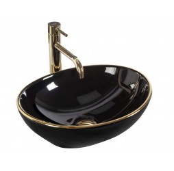 Умывальник Rea Sofia Black Gold Edge U3695
