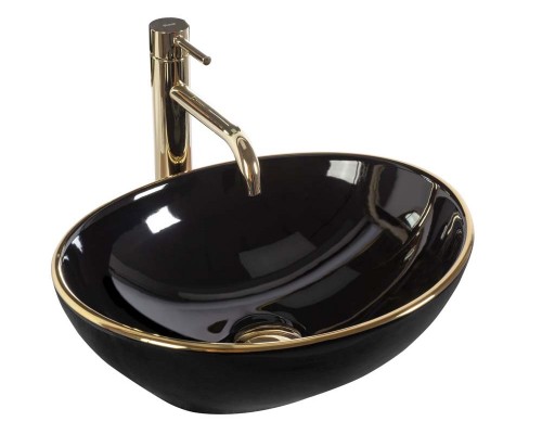 Умывальник Rea Sofia Black Gold Edge U3695